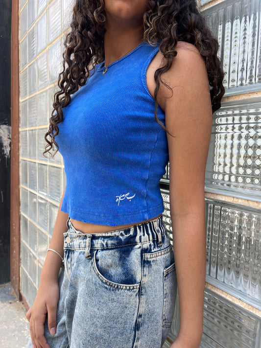 Blue Washed Tank Top