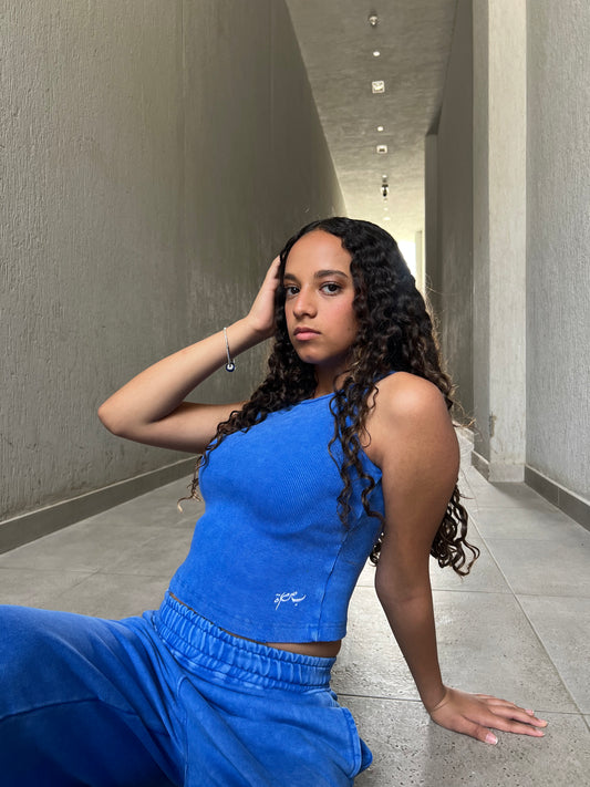 Blue Washed Tank Top